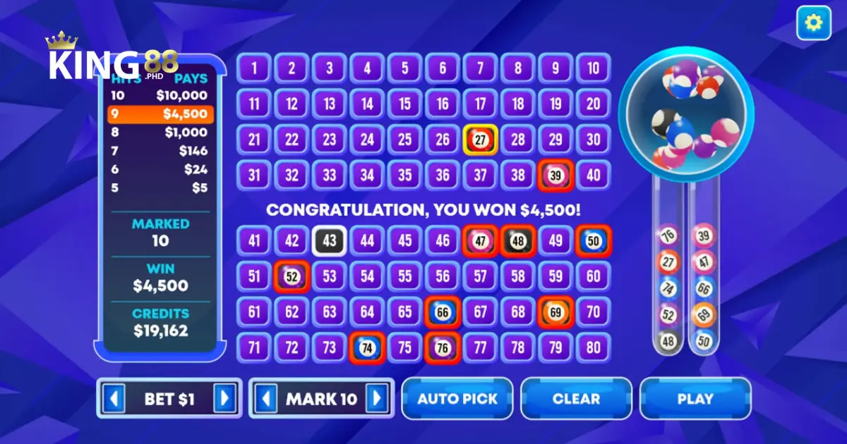 Quy tắc chơi Keno cơ bản & các cách đặt cược