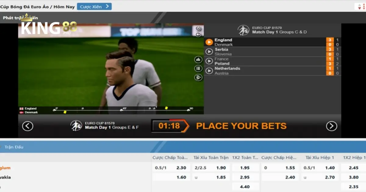 SABA Sports: Tham Gia Cá Cược Bóng Đá Đỉnh Cao Tại King88 4 Trực tiếp các trận đấu, hỗ trợ người chơi đặt cược dễ dàng